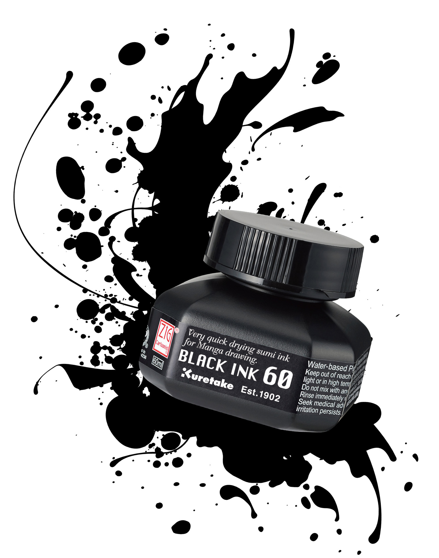 ZIG CARTOONIST BLACK INK 60 - CNCE104-6